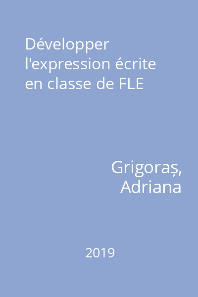 Développer l'expression écrite en classe de FLE