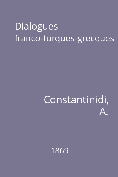 Dialogues franco-turques-grecques