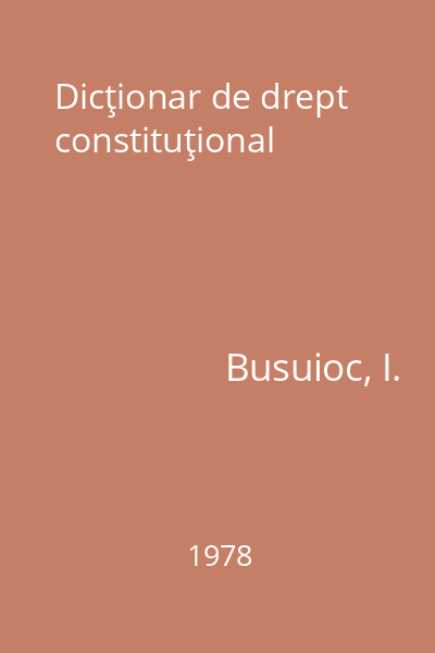 Dicţionar de drept constituţional