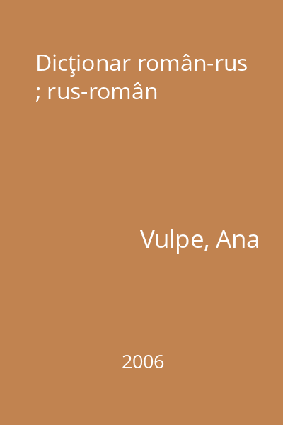 Dicţionar român-rus ; rus-român
