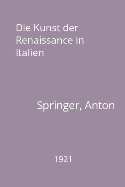 Die Kunst der Renaissance in Italien