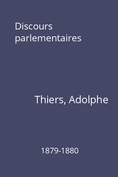 Discours parlementaires