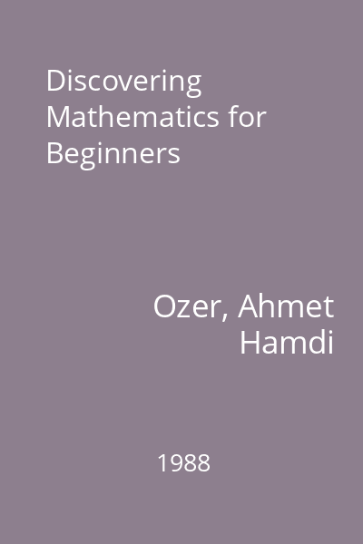 Discovering Mathematics for Beginners