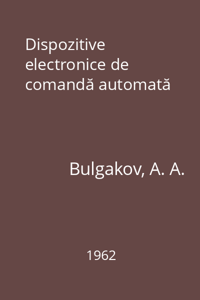 Dispozitive electronice de comandă automată