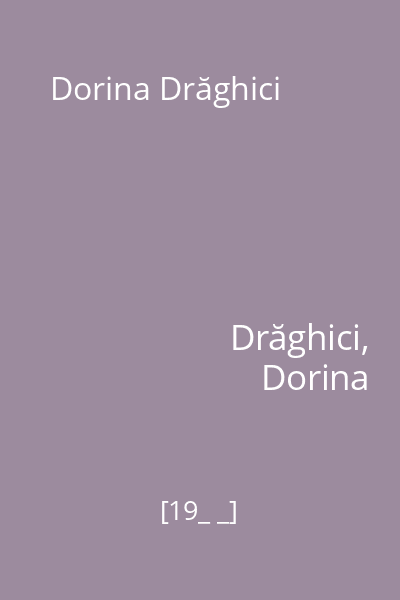 Dorina Drăghici