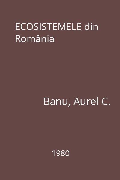 ECOSISTEMELE din România