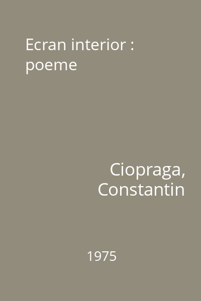 Ecran interior : poeme