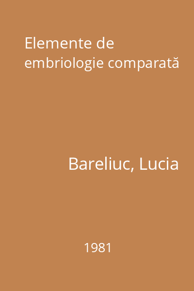 Elemente de embriologie comparată
