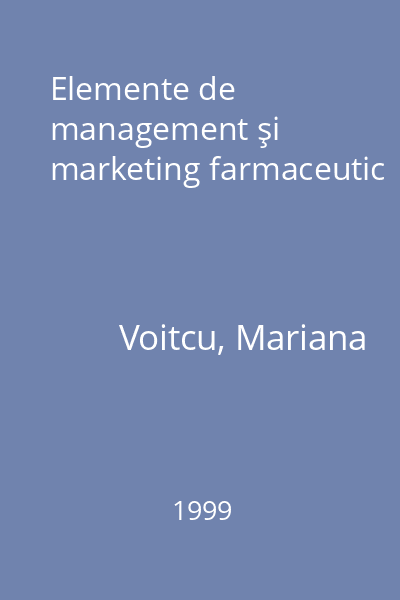 Elemente de management şi marketing farmaceutic