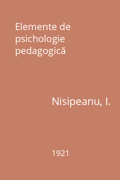 Elemente de psichologie pedagogică