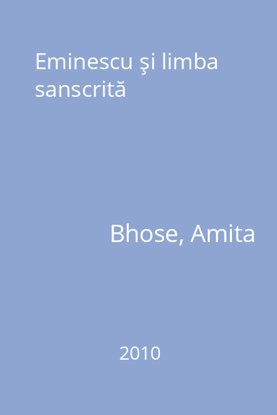 Eminescu şi limba sanscrită