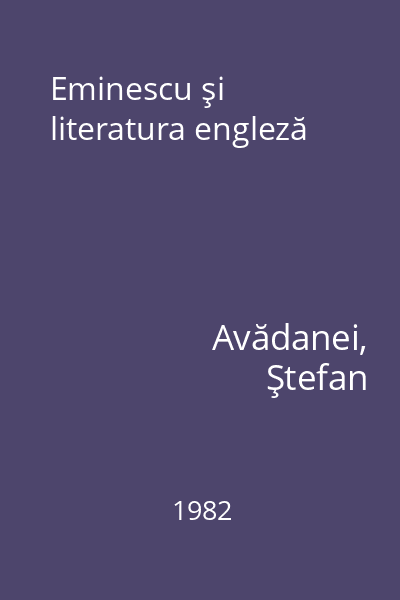 Eminescu şi literatura engleză