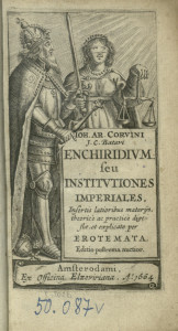 Enchiridium seu institutiones imperiales : explicatae per Erotemata