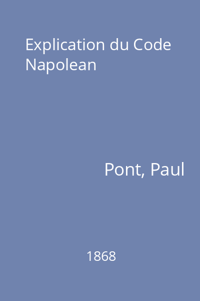 Explication du Code Napolean