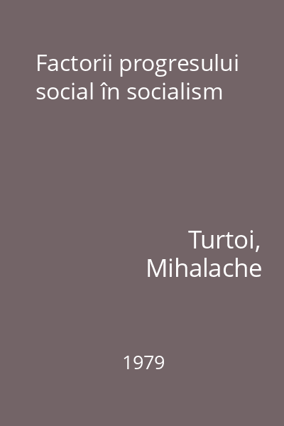 Factorii progresului social în socialism