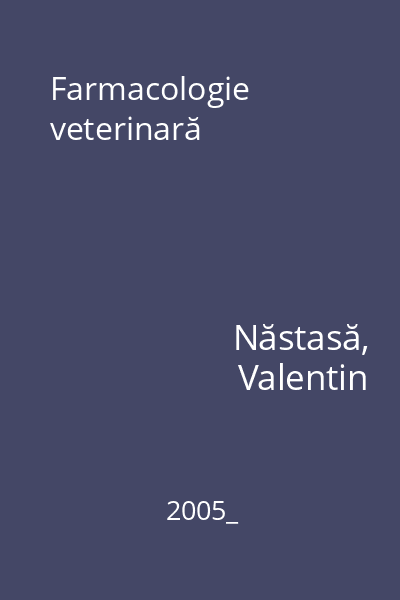 Farmacologie veterinară
