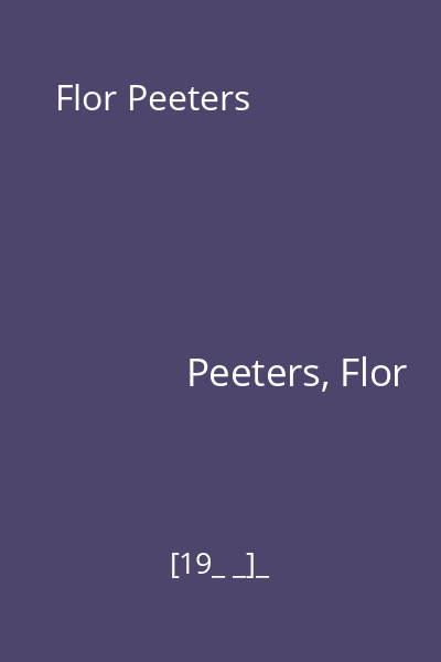 Flor Peeters