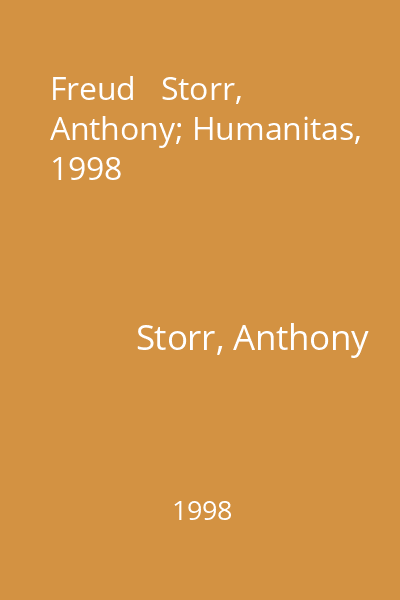 Freud   Storr, Anthony; Humanitas, 1998