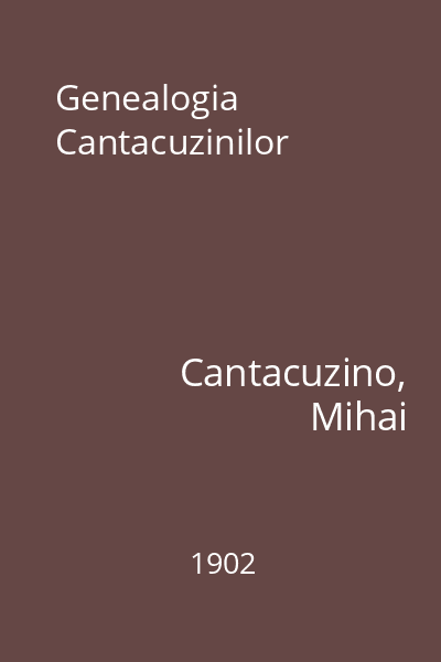 Genealogia Cantacuzinilor
