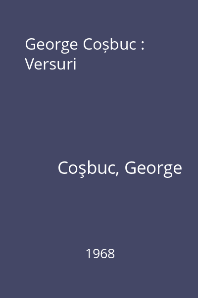 George Coșbuc : Versuri