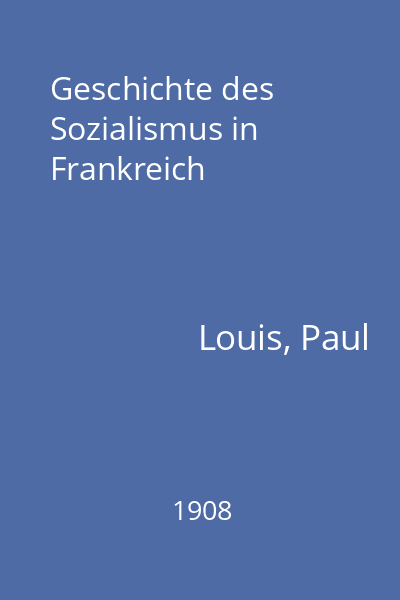 Geschichte des Sozialismus in Frankreich