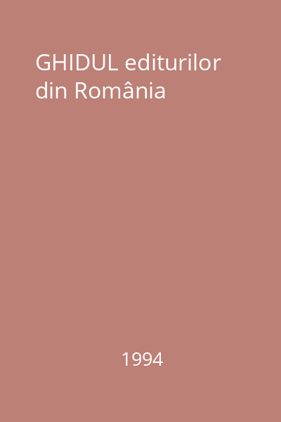 GHIDUL editurilor din România