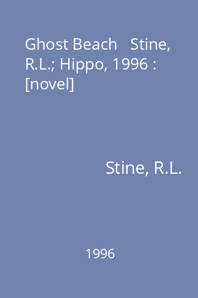 Ghost Beach   Stine, R.L.; Hippo, 1996 : [novel]