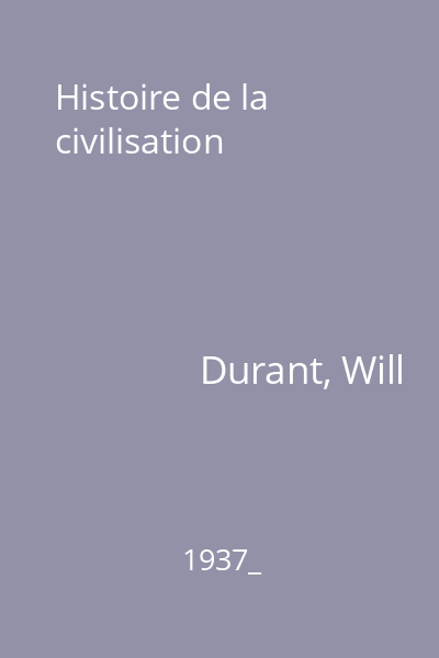 Histoire de la civilisation