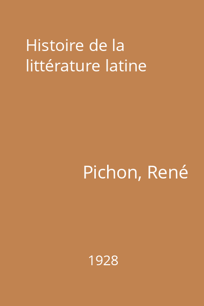 Histoire de la littérature latine