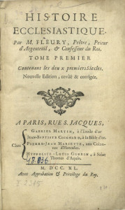 Histoire ecclésiastique : pour servir de continuation à celle de monsieur l'abbé Fleury Vol.1