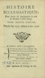 Histoire ecclésiastique : pour servir de continuation à celle de monsieur l'abbé Fleury Vol.31