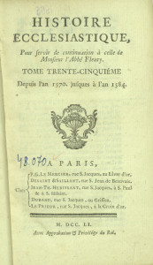 Histoire ecclésiastique : pour servir de continuation à celle de monsieur l'abbé Fleury Vol.35