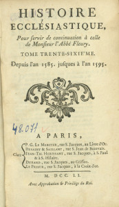Histoire ecclésiastique : pour servir de continuation à celle de monsieur l'abbé Fleury Vol.36