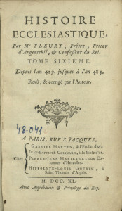 Histoire ecclésiastique : pour servir de continuation à celle de monsieur l'abbé Fleury Vol.6