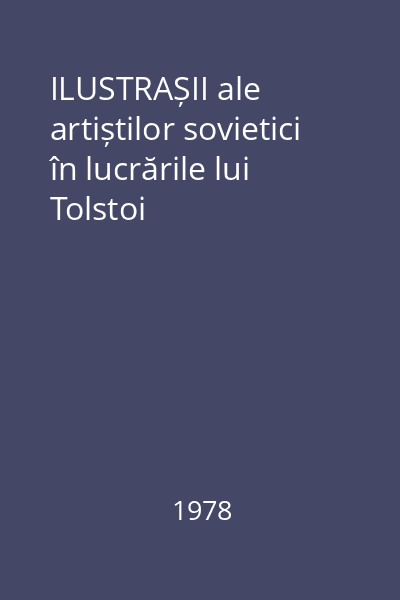 ILUSTRAȘII ale artiștilor sovietici în lucrările lui Tolstoi