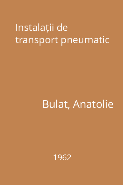 Instalații de transport pneumatic