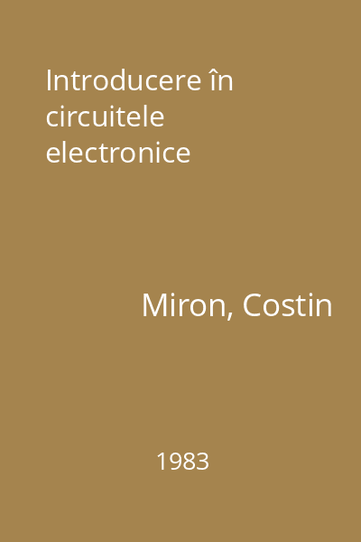 Introducere în circuitele electronice