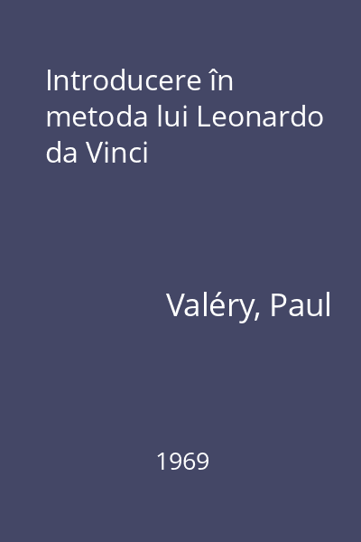 Introducere în metoda lui Leonardo da Vinci