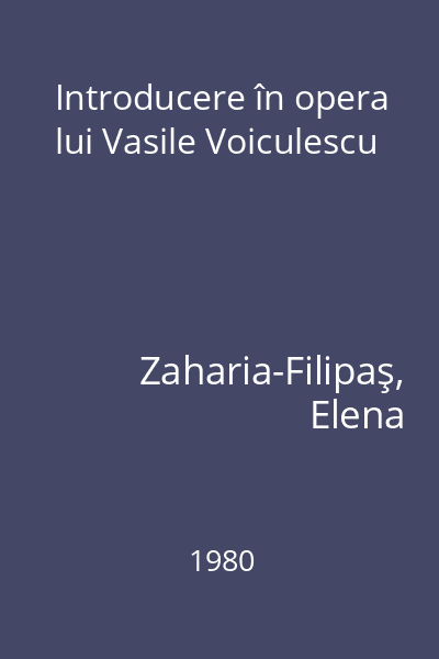 Introducere în opera lui Vasile Voiculescu