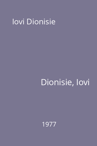 Iovi Dionisie