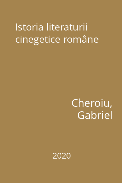 Istoria literaturii cinegetice române