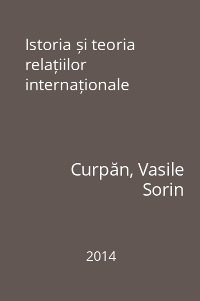 Istoria și teoria relațiilor internaționale
