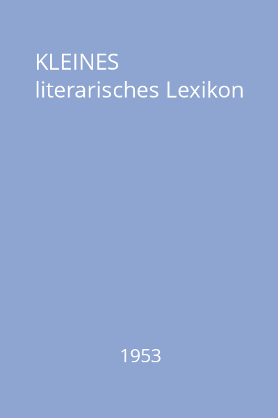 KLEINES literarisches Lexikon