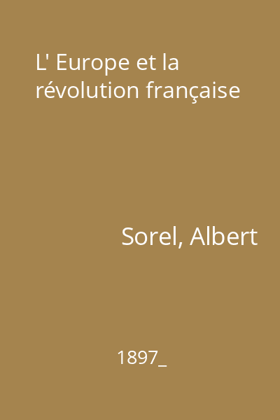L' Europe et la révolution française