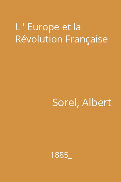 L ' Europe et la Révolution Française