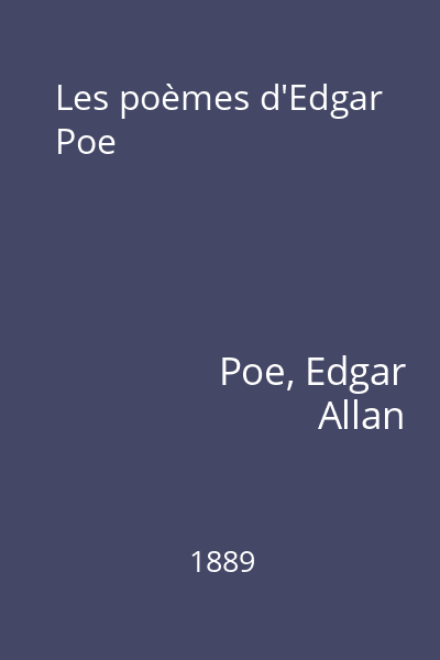 Les poèmes d'Edgar Poe