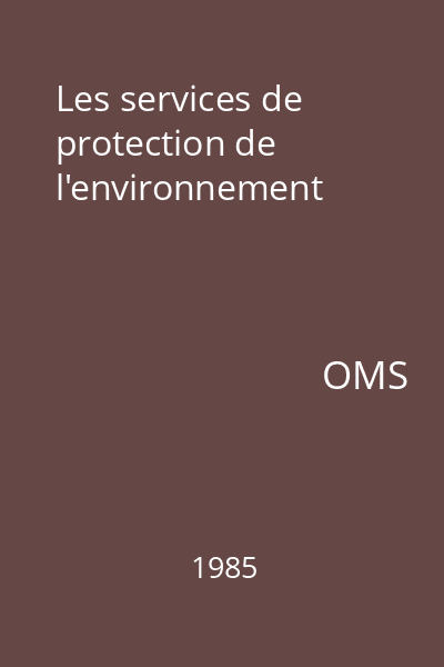 Les services de protection de l'environnement