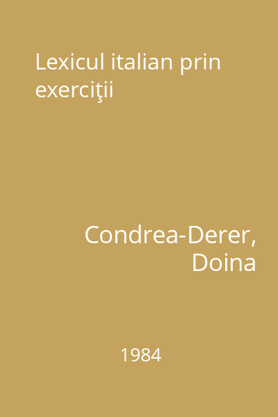 Lexicul italian prin exerciţii
