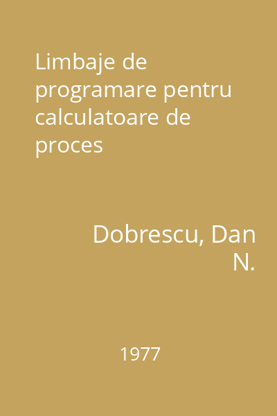 Limbaje de programare pentru calculatoare de proces