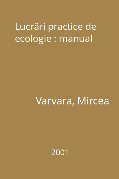 Lucrări practice de ecologie : manual